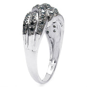 Bids.com 0.36 Carat Genuine Blue Diamond .925 Sterling Silver Ring Rings