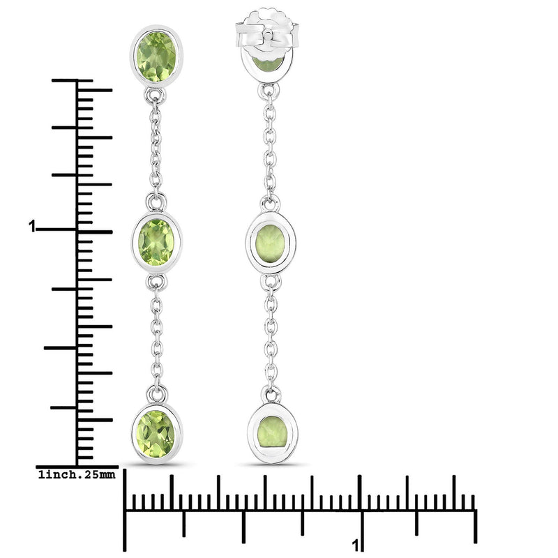 Bids.com 2.10 Carat Genuine Peridot .925 Sterling Silver Earrings Earrings