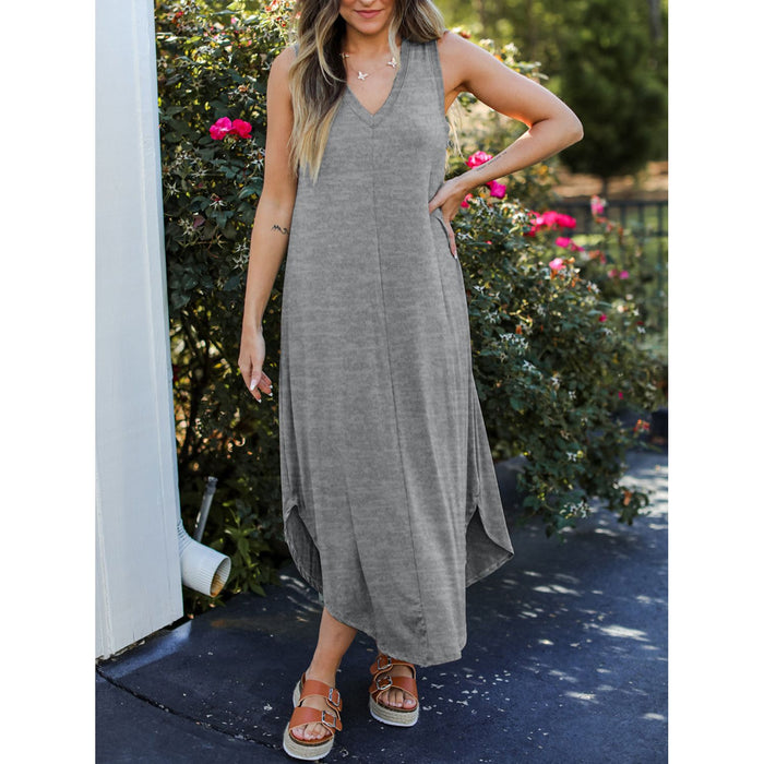 V-Neck Midi Tank Dress