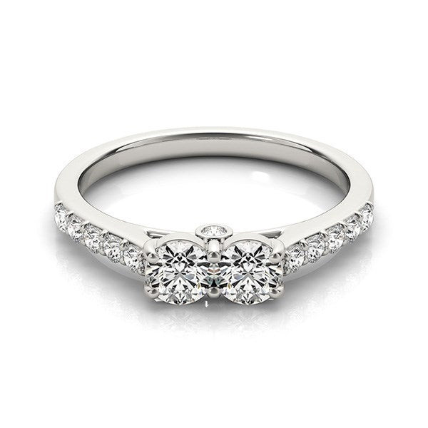Bids.com 14k White Gold Round Two Stone Diamond Ring (3/4 cttw) Rings