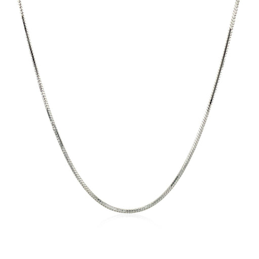 Bids.com Sterling Silver Rhodium Plated Octagonal Snake Chain 1.1mm Necklaces