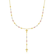 Bids.com 14k Tri-Color Gold Rosary Chain Necklace Necklaces
