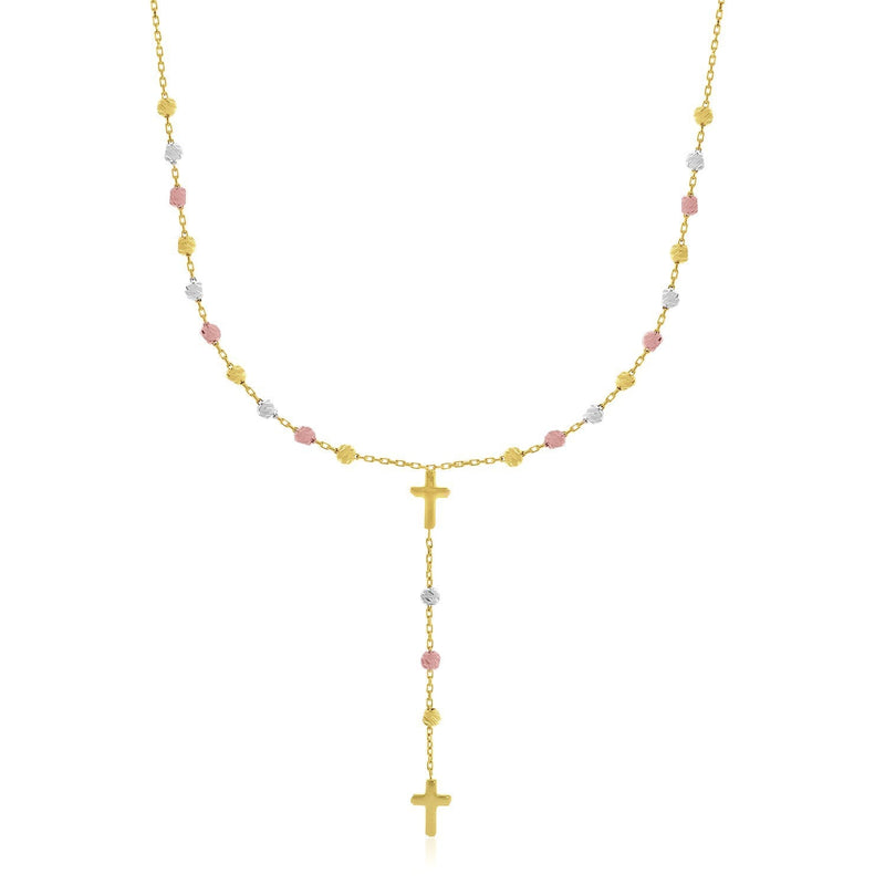 Bids.com 14k Tri-Color Gold Rosary Chain Necklace Necklaces