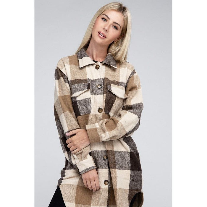 Multi Plaid Long Shacket