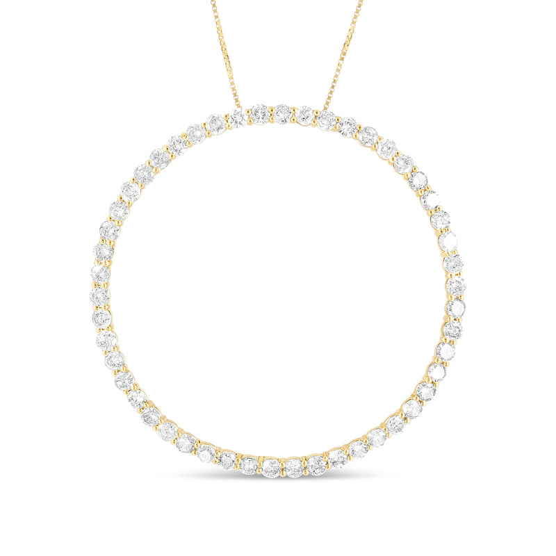 Bids.com 10K Yellow Gold Plated .925 Sterling Silver 4 Cttw Diamond Circle Hoop 18" Pendant Necklace (J-K Color, I1-I2 Clarity) Necklaces