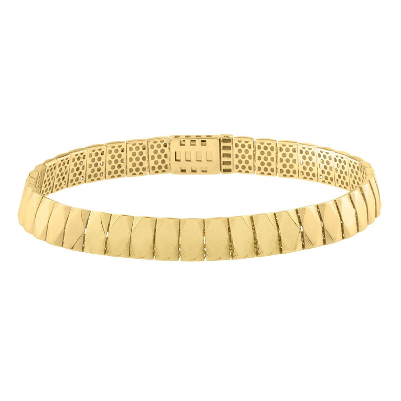 Bids.com 14k Yellow Gold Diamond Shaped Tile Length Bracelet (7.10 mm) Bracelets