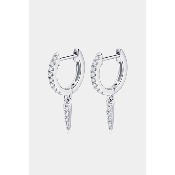 Moissanite 925 Sterling Silver Huggie Drop Earrings