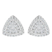Bids.com 14K White Gold 1/2 cttw Trillion Shaped Diamond Stud Earrings (H-I Clarity, SI2-I1 Color) Earrings