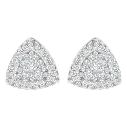 Bids.com 14K White Gold 1/2 cttw Trillion Shaped Diamond Stud Earrings (H-I Clarity, SI2-I1 Color) Earrings
