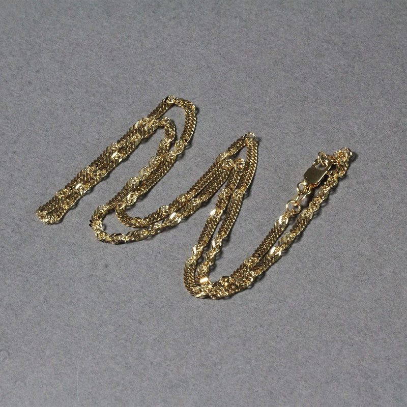 Bids.com 2.1mm 14k Yellow Gold Singapore Chain Necklaces