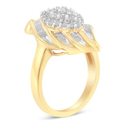 Bids.com 10K Yellow Gold Diamond Cocktail Ring (3/4 Cttw, I-J Color, I2-I3 Clarity) - Size 8 Rings