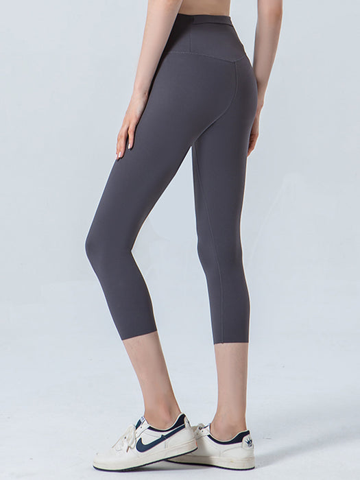 Wide Waistband Cropped Sports Leggings