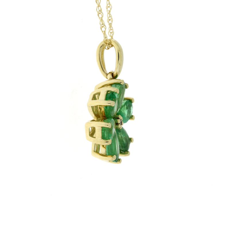 Bids.com Emerald Diamond Fashion Pendants 14KT Yellow Gold Pendants