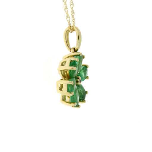Bids.com Emerald Diamond Fashion Pendants 14KT Yellow Gold Pendants
