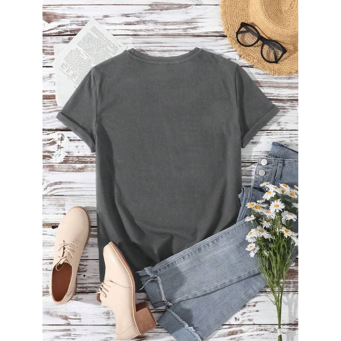 Lucky Clover Round Neck Short Sleeve T-Shirt