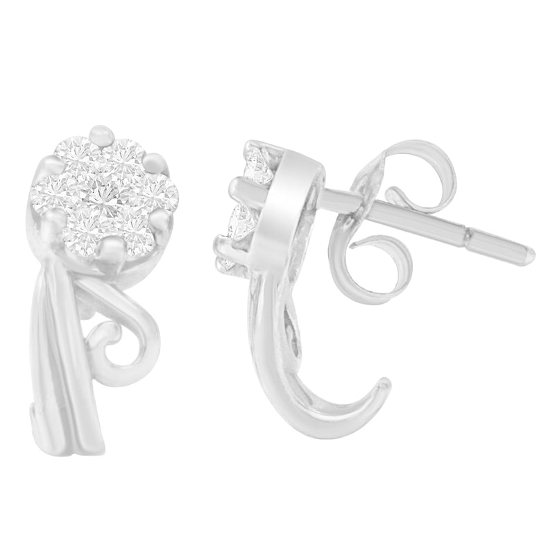 Bids.com 14K White Gold 1/2 cttw Round Cut Diamond Earrings (H-I, I1-I2) Earrings