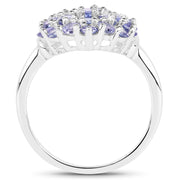 Bids.com 2.31 Carat Genuine Tanzanite .925 Sterling Silver Ring Rings