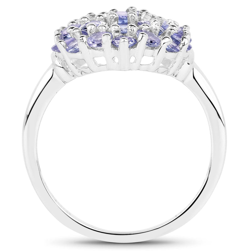 Bids.com 2.31 Carat Genuine Tanzanite .925 Sterling Silver Ring Rings