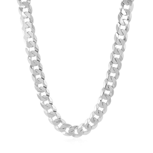 Bids.com Rhodium Plated 7.2mm Sterling Silver Curb Style Chain Necklaces