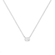 Bids.com IGI Certified 10K White Gold 1/2 cttw Lab Grown Oval Shape Solitaire Diamond East West 18" Pendant Necklace (E-F Color, VS1-VS2 Clarity) Necklaces