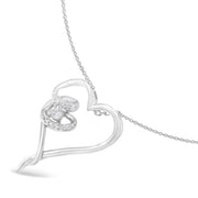 Bids.com .925 Sterling Silver 1/10 cttw Diamond Heart Pendant Necklace (H-I, I1-I2) Necklaces