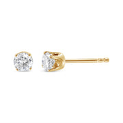 Bids.com AGS Certified 14K Yellow Gold 1/2 Cttw 4 Prong Set Brilliant Round-Cut Solitaire Diamond Push Back Stud Earrings (O-P, Color, SI2-I1 Clarity) Earrings