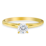Bids.com GIA Certified 14K Yellow Gold 1/2 Cttw Diamond Solitaire Engagement Ring (H Color, SI1 Clarity) - Size 6 Rings