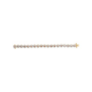 Bids.com 14K Yellow Gold 8.00 Cttw Champagne Diamond Floral Cluster Halo Link Bracelet (H-I Color, I1-I2 Clarity) Bracelets