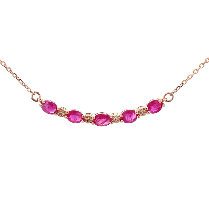 Bids.com .73ct Ruby Diamond Fashion Pendants 10KT Rose Gold Pendants