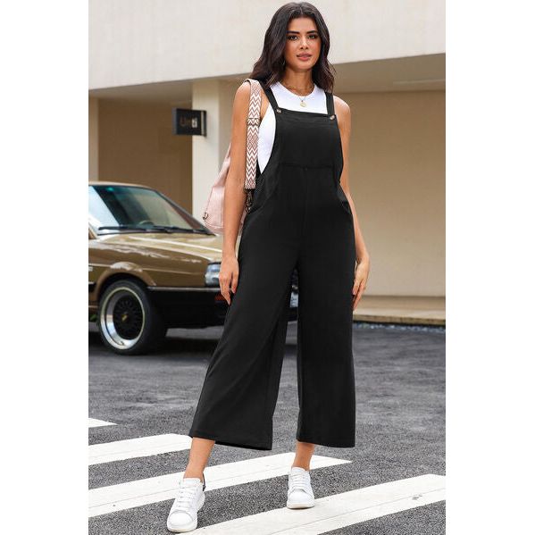 Pocketed Wide Leg Overall