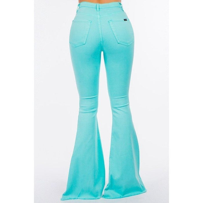 Bell Bottom Jean in Turquoise Inseam 32"