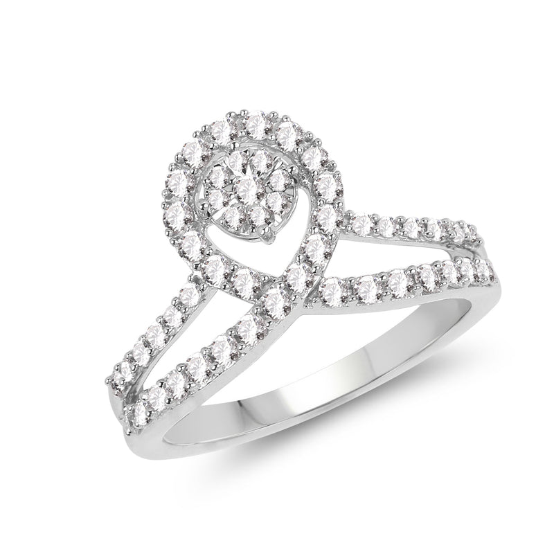 Bids.com 0.54 Carat Genuine White Diamond 14K White Gold Ring (G-H Color, SI1-SI2 Clarity) Rings