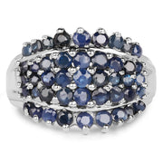 Bids.com 2.70 Carat Genuine Blue Sapphire .925 Sterling Silver Ring Rings