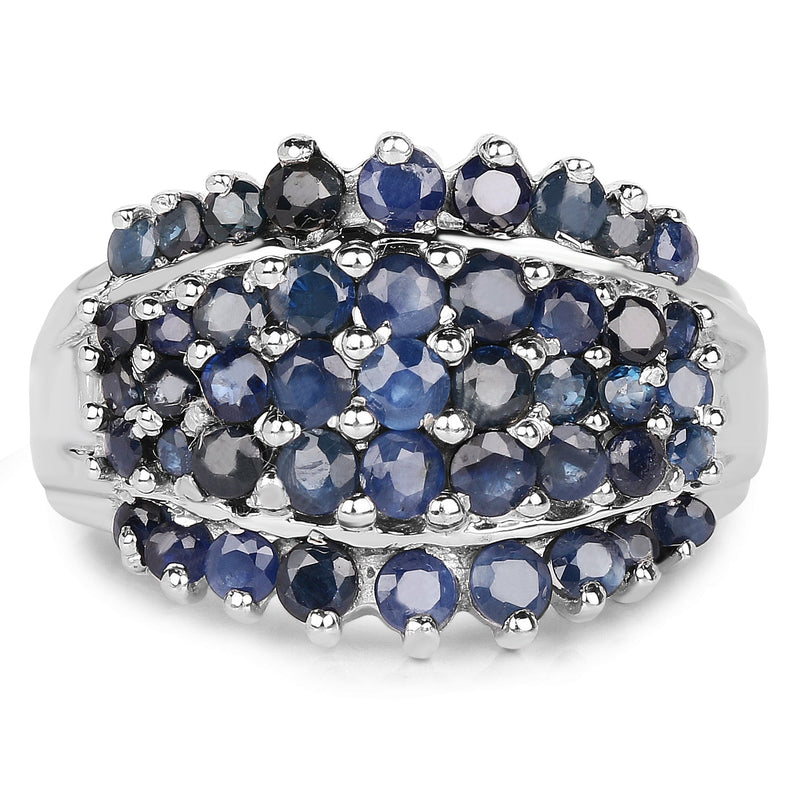 Bids.com 2.70 Carat Genuine Blue Sapphire .925 Sterling Silver Ring Rings