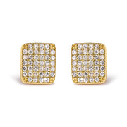 Bids.com 14K Yellow Gold 1/2 Cttw Diamond Square Shaped Composite Cluster Stud  Earrings (I-J Color, I1-I2 Clarity) Earrings