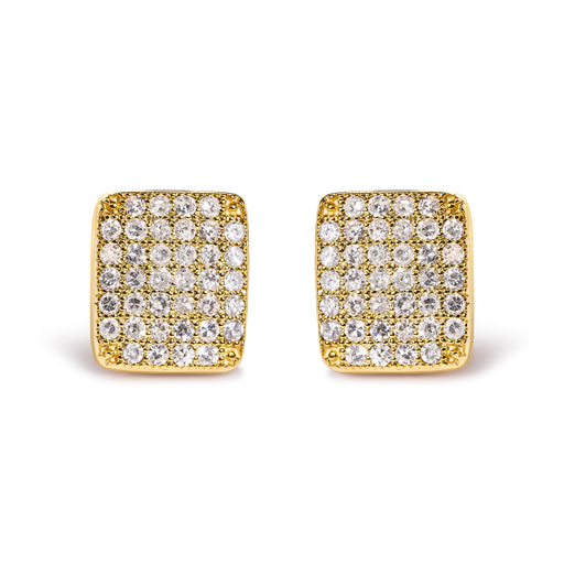 Bids.com 14K Yellow Gold 1/2 Cttw Diamond Square Shaped Composite Cluster Stud  Earrings (I-J Color, I1-I2 Clarity) Earrings