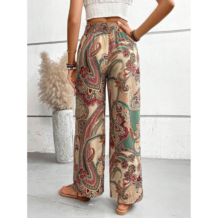 Printed Wide Leg Pants