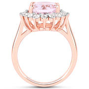 Bids.com 5.56 Carat Genuine Kunzite and White Topaz .925 Sterling Silver Ring Rings