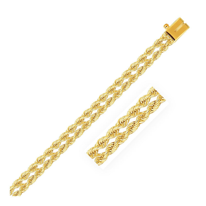 Bids.com 5.0 mm 14k Yellow Gold Dual Row Rope Bracelet Bracelets