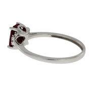 Bids.com 1.38ct Ruby Diamond Ring 14KT White Gold Rings
