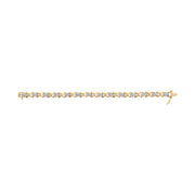 Bids.com 10k Yellow Gold 2.00 Cttw Diamond Cluster and Alternating "X" Link Bracelet (I-J Color, I3 Clarity) - 7" Bracelets