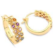 Bids.com 0.76 Carat Genuine Multi Stones .925 Sterling Silver Earrings Earrings