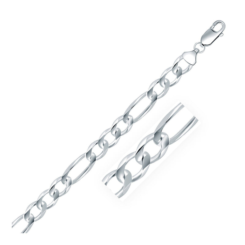 Bids.com Rhodium Plated 8.8mm Sterling Silver Figaro Style Chain Necklaces