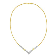 Bids.com 14K Yellow and White Gold 2.0 Cttw Princess Cut Diamond Flared and X-Station V Shaped 18â€ Franco Chain Statement Necklace (H-I Color, SI2-I1 Clarity) Necklaces