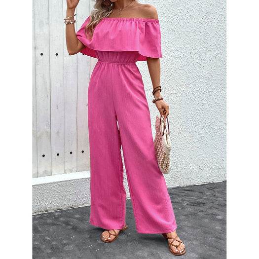 Off-Shoulder Wide Leg Jumpsuit