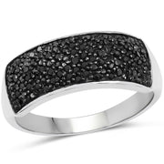 Bids.com 0.43 Carat Genuine Black Diamond .925 Sterling Silver Ring Rings