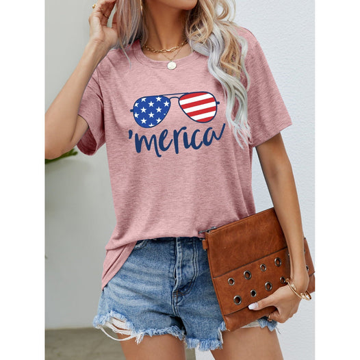 US Flag Glasses Graphic Tee