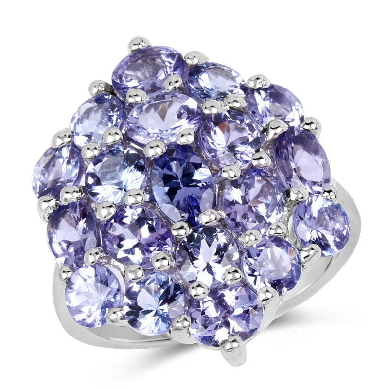 Bids.com 5.28 Carat Genuine Tanzanite .925 Sterling Silver Ring Rings