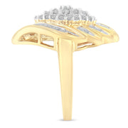 Bids.com 10K Yellow Gold Diamond Cocktail Ring (3/4 Cttw, I-J Color, I2-I3 Clarity) - Size 8 Rings