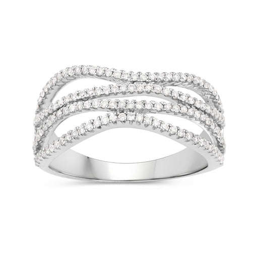Bids.com 0.46 Carat Genuine White Diamond 14K White Gold Ring (F-G Color, SI Clarity) Rings